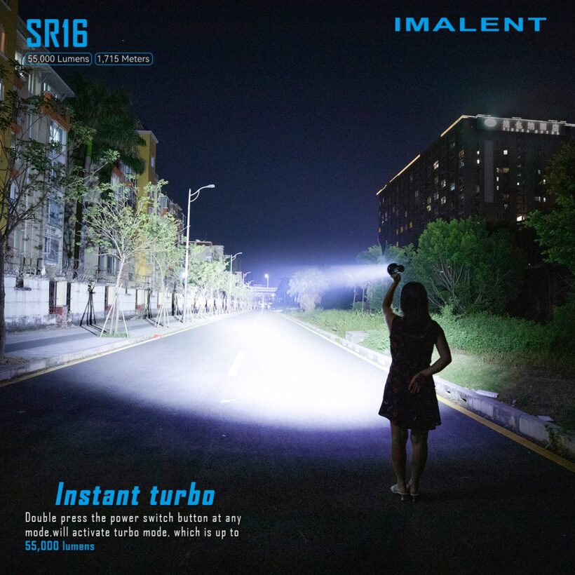 Imalent SR16 – 55,000 Lumen Searchlight | 1715m Throw | 16 × XHP50.3 HI LEDs