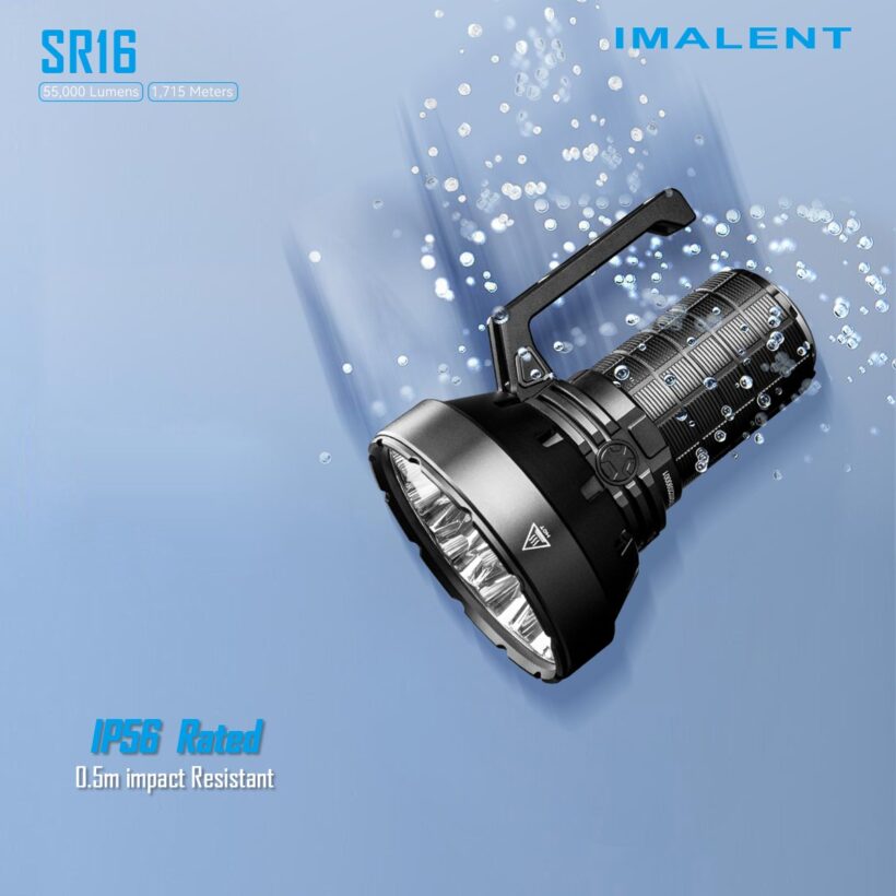 Imalent SR16 – 55,000 Lumen Searchlight | 1715m Throw | 16 × XHP50.3 HI LEDs