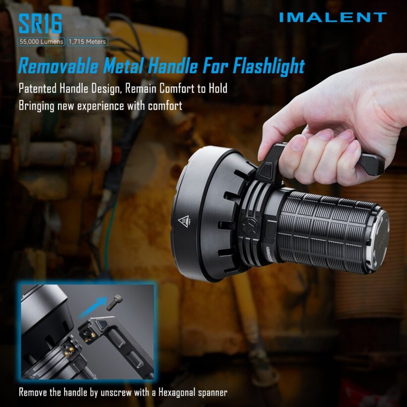Imalent SR16 – 55,000 Lumen Searchlight | 1715m Throw | 16 × XHP50.3 HI LEDs