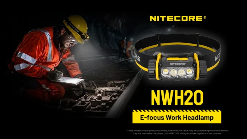 Nitecore NWH20 – 600 Lumen E-Focus Work Headlamp | Spot to Flood | Hard Hat Clips Nitecore NWH20 – 600 Lumen E-Focus Work Headlamp | Spot to Flood | Hard Hat Clips